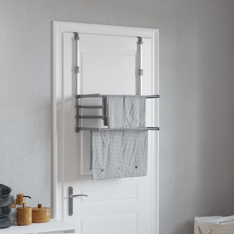 Casa si Gradina - Mobilier - Organizare si depozitare - Umerase si valeti - Suport de uscare pentru balcon, 54x25x42 cm, aluminiu - Infinity.ro