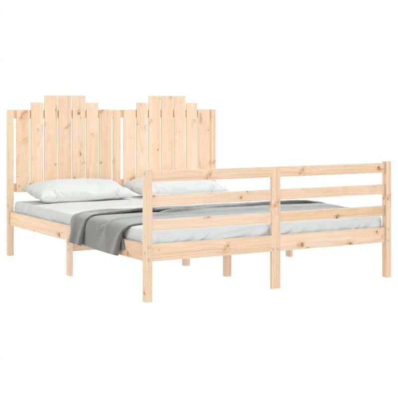 Casa si Gradina - Mobilier - Paturi si accesorii - Paturi - Cadru de pat cu tablie, 160x200 cm, lemn masiv - Infinity.ro