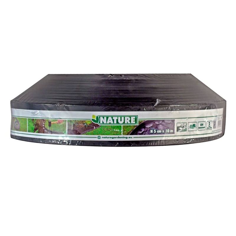 Casa si Gradina - Gradina si terasa - Garduri, panouri si accesorii - Nature Margine pentru bordura de gradina, gri, 5cmx10m - Infinity.ro