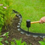 Casa si Gradina - Gradina si terasa - Garduri, panouri si accesorii - Nature Margine pentru bordura de gradina, gri, 5cmx10m - Infinity.ro