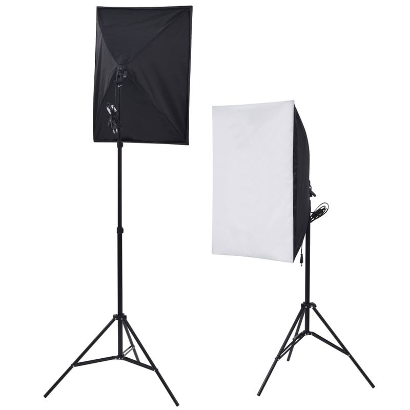 TV, Audio-Video si Foto - Aparate foto si accesorii - Accesorii foto si video - Blitzuri - Set studio foto cu lumini softbox, fundal si reflector - Infinity.ro