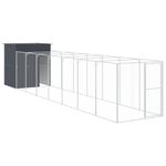 Petshop - Accesorii petshop - Culcusuri si custi - Custi interior si exterior - Cusca caine cu tarc antracit 165x863x181 cm otel galvanizat - Infinity.ro
