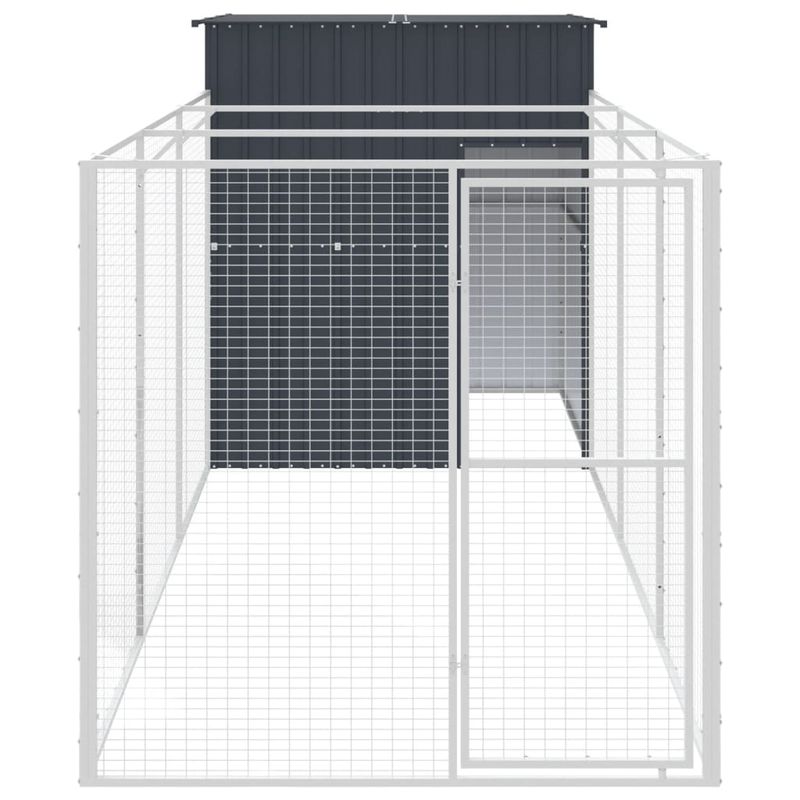 Petshop - Accesorii petshop - Culcusuri si custi - Custi interior si exterior - Cusca caine cu tarc antracit 165x455x181 cm otel galvanizat - Infinity.ro