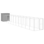 Petshop - Accesorii petshop - Culcusuri si custi - Custi interior si exterior - Cusca de caine și tarc gri deschis otel galvanizat, mărime 165x1271x181 cm - Infinity.ro