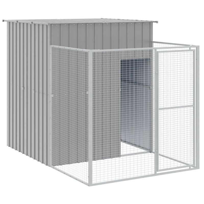 Petshop - Accesorii petshop - Culcusuri si custi - Custi interior si exterior - Cusca de caine și tarc gri deschis otel galvanizat, mărime 165x1271x181 cm - Infinity.ro
