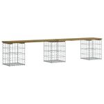 Casa si Gradina - Gradina si terasa - Mobilier exterior - Bancute de gradina - Banca gradina, design gabion, 203x31x42 cm, lemn pin impregnat - Infinity.ro