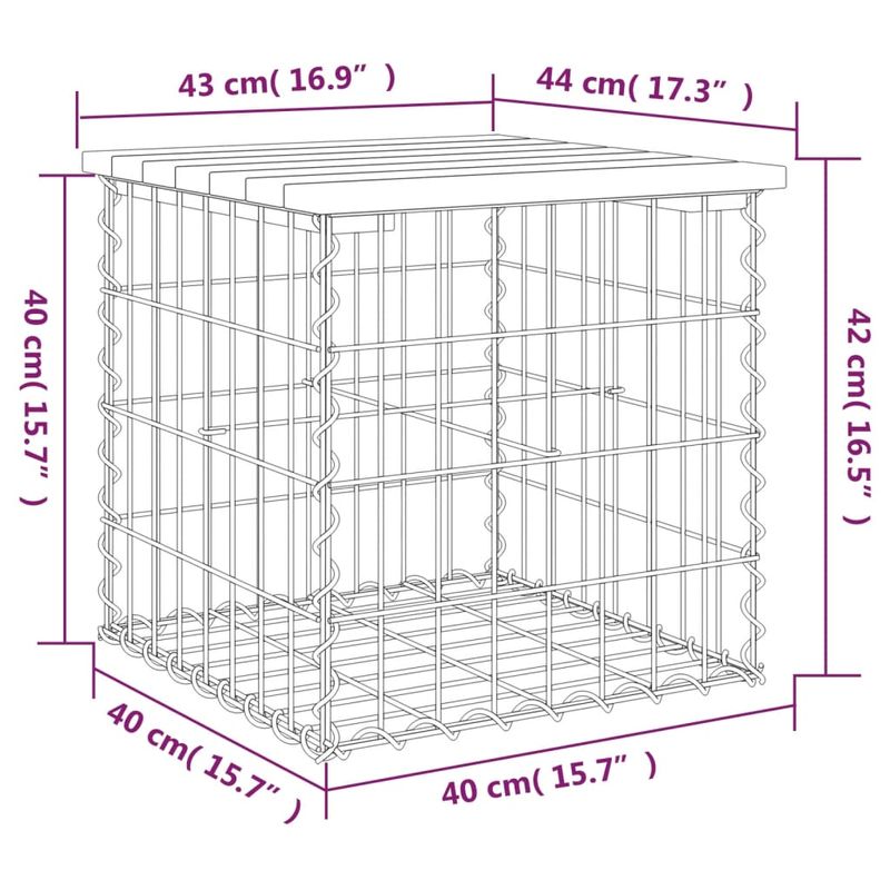 Casa si Gradina - Gradina si terasa - Mobilier exterior - Bancute de gradina - Banca de gradina, 43x44x42 cm, lemn masiv Douglas - Infinity.ro