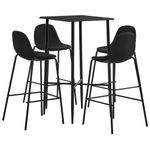 Casa si Gradina - Mobilier - Seturi de mobilier - Seturi bucatarie - Set mobilier de bar, 5 piese, negru, material textil - Infinity.ro