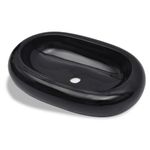 Casa si Gradina - Sanitare - Lavoar baie si accesorii - Lavoare si piedestale - Chiuveta de baie din ceramica, ovala, negru - Infinity.ro