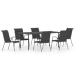 Casa si Gradina - Gradina si terasa - Mobilier exterior - Seturi mobila gradina - Set mobilier de exterior, 7 piese, antracit, otel - Infinity.ro