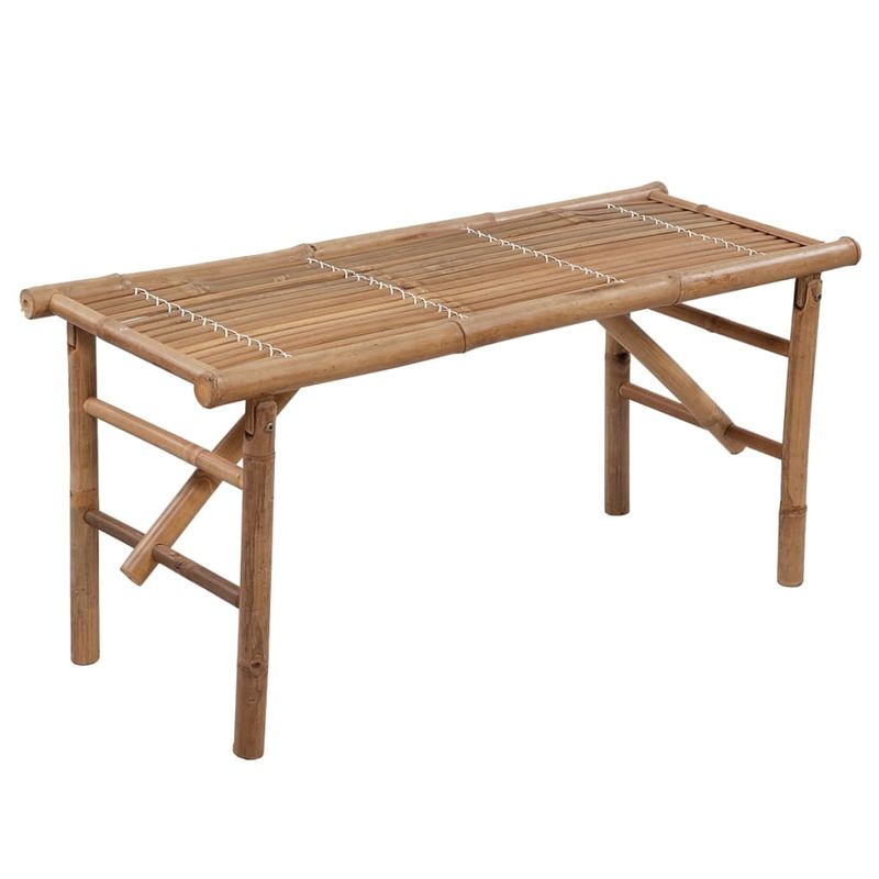Casa si Gradina - Gradina si terasa - Mobilier exterior - Bancute de gradina - Banca de gradina pliabila cu perna, 118 cm, bambus, albastru regal, mărime 120x50x4 cm - Infinity.ro