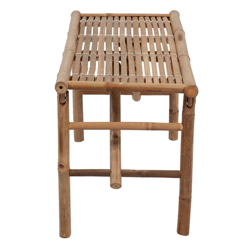 Casa si Gradina - Gradina si terasa - Mobilier exterior - Bancute de gradina - Banca de gradina pliabila cu perna, 118 cm, bambus, albastru regal, mărime 120x50x4 cm - Infinity.ro