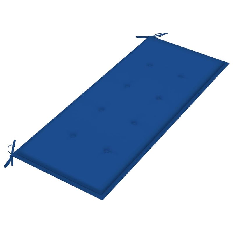 Casa si Gradina - Gradina si terasa - Mobilier exterior - Bancute de gradina - Banca de gradina pliabila cu perna, 118 cm, bambus, albastru regal, mărime 120x50x4 cm - Infinity.ro