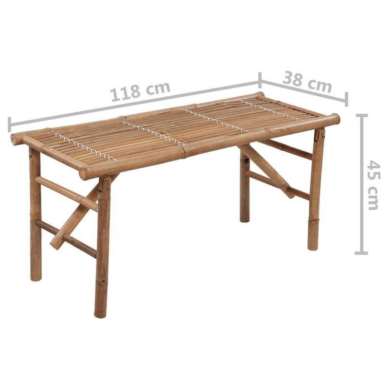 Casa si Gradina - Gradina si terasa - Mobilier exterior - Bancute de gradina - Banca de gradina pliabila cu perna, 118 cm, bambus, albastru regal, mărime 120x50x4 cm - Infinity.ro