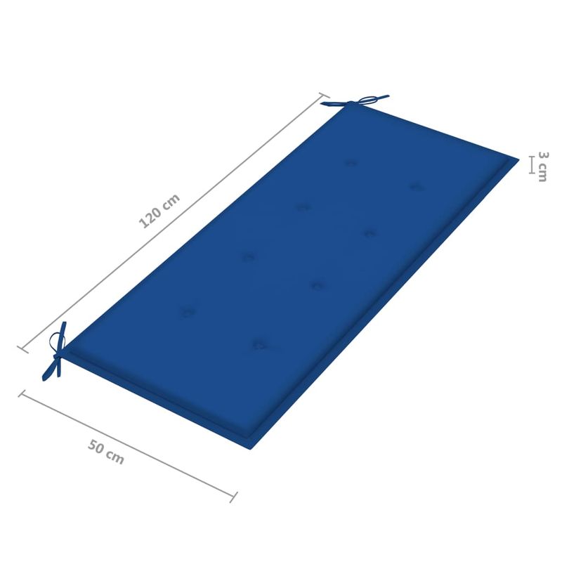Casa si Gradina - Gradina si terasa - Mobilier exterior - Bancute de gradina - Banca de gradina pliabila cu perna, 118 cm, bambus, albastru regal, mărime 120x50x4 cm - Infinity.ro