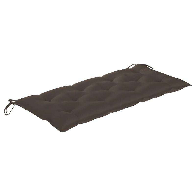 Casa si Gradina - Gradina si terasa - Mobilier exterior - Bancute de gradina - Banca de gradina cu perna, 120 cm, bambus, gri taupe, mărime 120x50x7 cm - Infinity.ro
