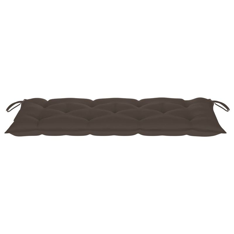 Casa si Gradina - Gradina si terasa - Mobilier exterior - Bancute de gradina - Banca de gradina cu perna, 120 cm, bambus, gri taupe, mărime 120x50x7 cm - Infinity.ro