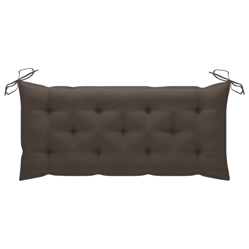Casa si Gradina - Gradina si terasa - Mobilier exterior - Bancute de gradina - Banca de gradina cu perna, 120 cm, bambus, gri taupe, mărime 120x50x7 cm - Infinity.ro