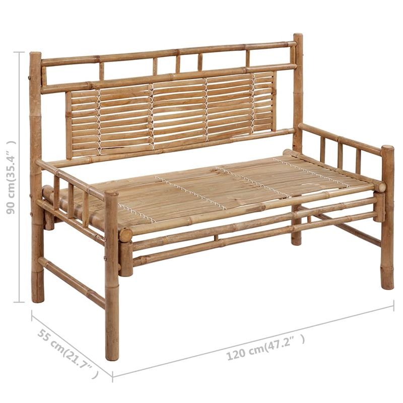 Casa si Gradina - Gradina si terasa - Mobilier exterior - Bancute de gradina - Banca de gradina cu perna, 120 cm, bambus, gri taupe, mărime 120x50x7 cm - Infinity.ro