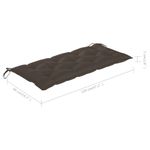 Casa si Gradina - Gradina si terasa - Mobilier exterior - Bancute de gradina - Banca de gradina cu perna, 120 cm, bambus, gri taupe, mărime 120x50x7 cm - Infinity.ro