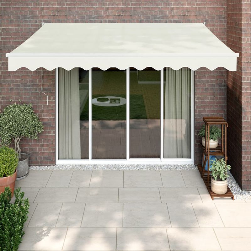 Casa si Gradina - Gradina si terasa - Umbrele si pavilioane - Umbrele - Copertina retractabila, crem, 3,5x2,5 m, textil si aluminiu - Infinity.ro