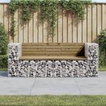 Casa si Gradina - Gradina si terasa - Mobilier exterior - Bancute de gradina - Banca de gradina cu gabion, 184x71x65,5 cm, lemn pin impregnat - Infinity.ro