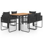 Casa si Gradina - Gradina si terasa - Mobilier exterior - Seturi mobila gradina - Set mobilier masa de gradina, 7 piese, negru si maro, ratan PVC - Infinity.ro