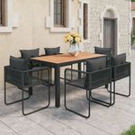 Casa si Gradina - Gradina si terasa - Mobilier exterior - Seturi mobila gradina - Set mobilier masa de gradina, 7 piese, negru si maro, ratan PVC - Infinity.ro