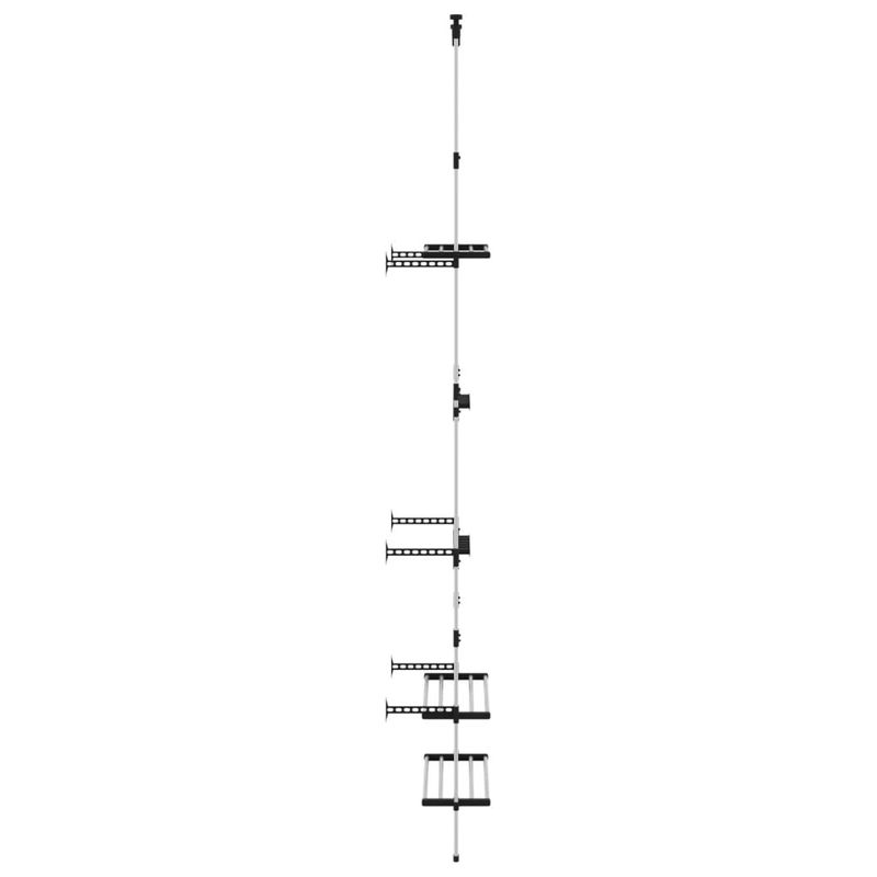 Casa si Gradina - Mobilier - Organizare si depozitare - Recipiente depozitare - Raft telescopic de gradina cu 3 rafturi, argintiu, aluminiu - Infinity.ro