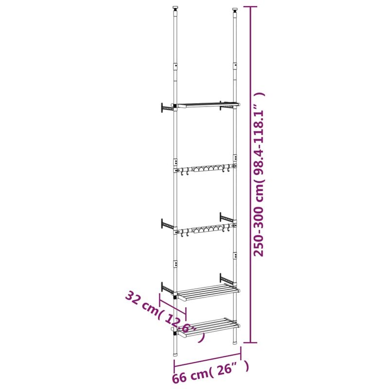 Casa si Gradina - Mobilier - Organizare si depozitare - Recipiente depozitare - Raft telescopic de gradina cu 3 rafturi, argintiu, aluminiu - Infinity.ro