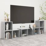 Casa si Gradina - Mobilier - Seturi de mobilier - Seturi living - Set de dulapuri TV, 6 piese, gri beton, lemn prelucrat - Infinity.ro