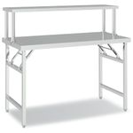 Casa si Gradina - Mobilier - Comode si corpuri - Corpuri bucatarie - Masa bucatarie cu raft superior, 120x60x115 cm, otel inoxidabil - Infinity.ro