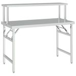 Casa si Gradina - Mobilier - Comode si corpuri - Corpuri bucatarie - Masa bucatarie cu raft superior, 120x60x115 cm, otel inoxidabil - Infinity.ro