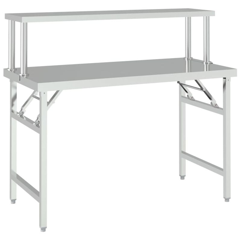 Casa si Gradina - Mobilier - Comode si corpuri - Corpuri bucatarie - Masa bucatarie cu raft superior, 120x60x115 cm, otel inoxidabil - Infinity.ro