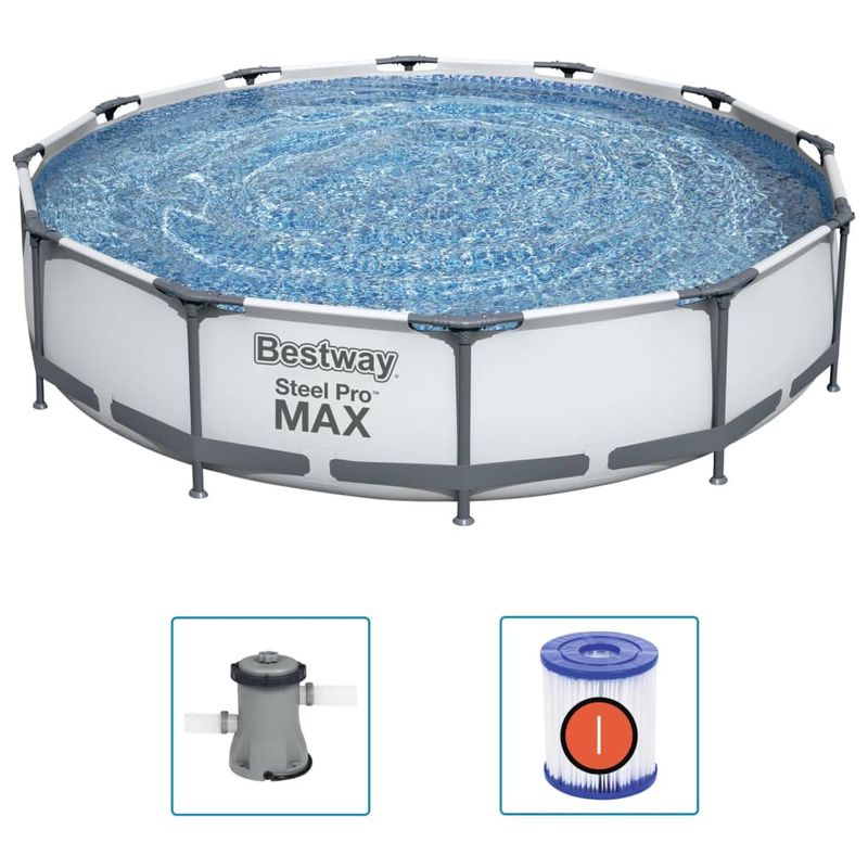 Casa si Gradina - Gradina si terasa - Piscine si accesorii - Piscine - Bestway Set de piscina Steel Pro MAX, 366 x 76 cm - Infinity.ro