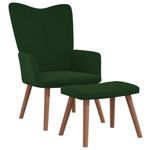 Casa si Gradina - Mobilier - Scaune si fotolii - Fotolii - Fotoliu de relaxare cu taburet, verde inchis, catifea - Infinity.ro