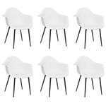 Casa si Gradina - Mobilier - Scaune si fotolii - Scaune - Scaune de bucatarie, 6 buc., alb, PP - Infinity.ro