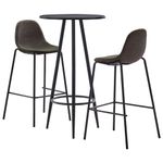 Casa si Gradina - Mobilier - Seturi de mobilier - Seturi bucatarie - Set mobilier de bar, 3 piese, gri inchis, material textil - Infinity.ro
