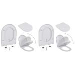 Casa si Gradina - Sanitare - Obiecte sanitare - Accesorii vase de toaleta - Capace WC cu inchidere silentioasa, 2 buc., alb, plastic - Infinity.ro