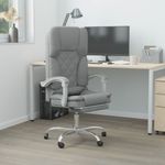 Casa si Gradina - Mobilier - Scaune si fotolii - Scaune - Scaun de birou rabatabil cu masaj, gri deschis, textil - Infinity.ro