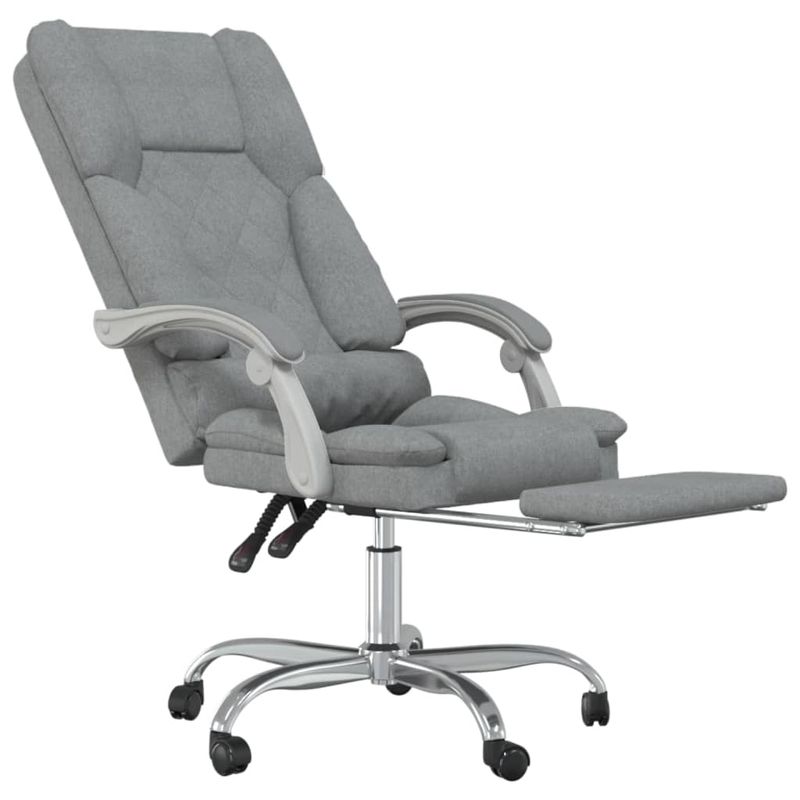 Casa si Gradina - Mobilier - Scaune si fotolii - Scaune - Scaun de birou rabatabil cu masaj, gri deschis, textil - Infinity.ro