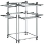 Casa si Gradina - Mobilier - Organizare si depozitare - Umerase si valeti - Suport pentru uscat rufe, 107x107x120 cm, aluminiu - Infinity.ro