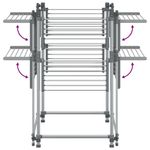 Casa si Gradina - Mobilier - Organizare si depozitare - Umerase si valeti - Suport pentru uscat rufe, 107x107x120 cm, aluminiu - Infinity.ro