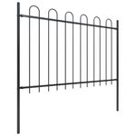 Casa si Gradina - Gradina si terasa - Garduri, panouri si accesorii - Gard de gradina cu varf curbat, negru, 15,3 m, otel, înălțime 120 cm - Infinity.ro
