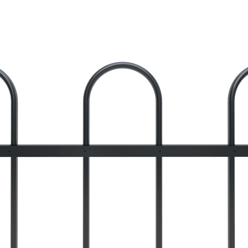 Casa si Gradina - Gradina si terasa - Garduri, panouri si accesorii - Gard de gradina cu varf curbat, negru, 15,3 m, otel, înălțime 120 cm - Infinity.ro