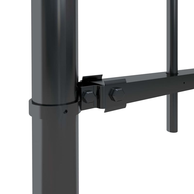 Casa si Gradina - Gradina si terasa - Garduri, panouri si accesorii - Gard de gradina cu varf curbat, negru, 15,3 m, otel, înălțime 120 cm - Infinity.ro