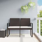 Casa si Gradina - Gradina si terasa - Mobilier exterior - Bancute de gradina - Banca de gradina cu 2 locuri, cu perne, maro, ratan PP - Infinity.ro