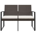 Casa si Gradina - Gradina si terasa - Mobilier exterior - Bancute de gradina - Banca de gradina cu 2 locuri, cu perne, maro, ratan PP - Infinity.ro