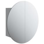 Casa si Gradina - Mobilier - Mobilier baie - Corpuri baie - Dulap de baie cu oglinda rotunda si LED, gri, 40x40x17,5 cm - Infinity.ro