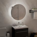Casa si Gradina - Mobilier - Mobilier baie - Corpuri baie - Dulap de baie cu oglinda rotunda si LED, gri, 40x40x17,5 cm - Infinity.ro